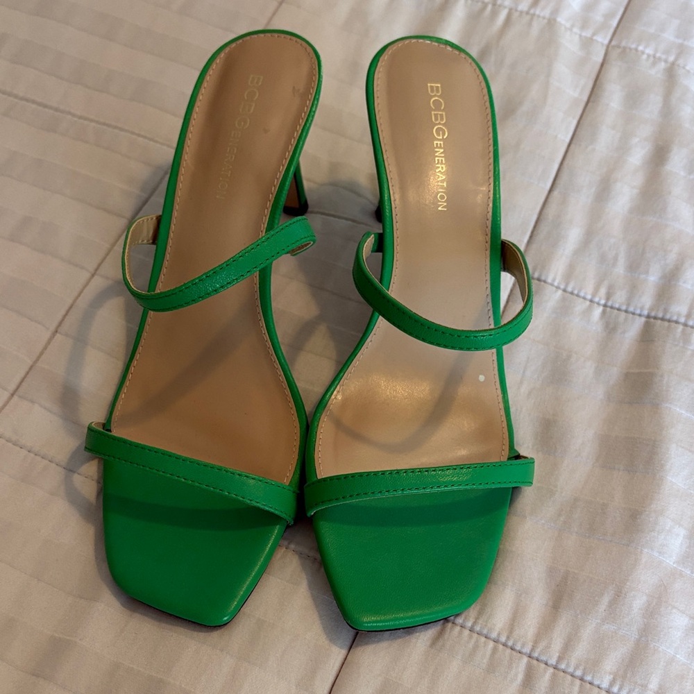 BCBGeneration Vibrant Green Heeled Sandals